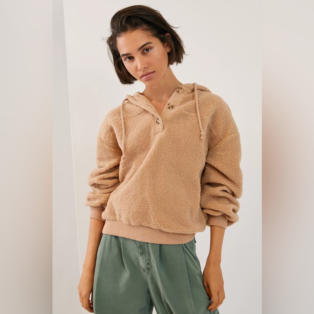 NWT Anthropologie Current Air Callan Sherpa Hoodie